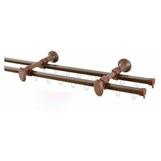 Карниз профильный металлический Delfa Капри, 2-рядный, коричневый, 240 см