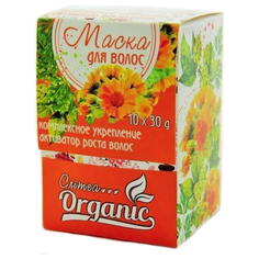 Crimea Organic Маска комплексное укрепление активатор роста волос на основе бело-голубой глины, 30 г, 10 шт.