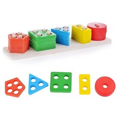 Пирамидка Щепочка "Геометрик" 5 форм (D0195)