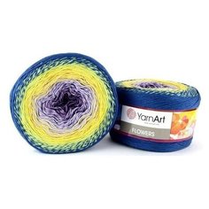 Пряжа YarnArt Flowers, цвет Желто-синий, 1 моток