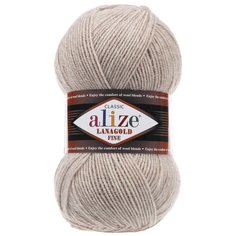 Пряжа ALIZE Lanagold fine 100 гр. 390м (49%шерсть, 51% акрил) (152 беж меланж) 5 шт