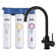 Смеситель для кухни под фильтр Kaiser 26744-9 (черн. мат.) + Барьер Эксперт Slim Классик