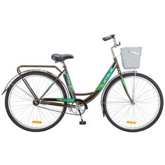 Городской велосипед STELS Navigator 345 28 Z010 с корзиной (2018) темно-оливковый 20" (требует финальной сборки)