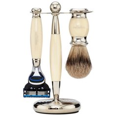 Truefitt & Hill Набор Edwardian Faux Horn: Badger Brush Mach III Razor Stand (кисть для бритья + станок Mach III + подставка) рог
