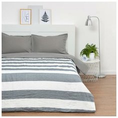 Покрывало хлопковое Этель "Полоса синяя" 150*200 см, 100% хлопок, 340 гр/м2