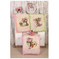 Набор полотенец в коробке DomoVita Ля Рошель 45х60 см, вафля, 170 гр/м, 3шт, хл100%