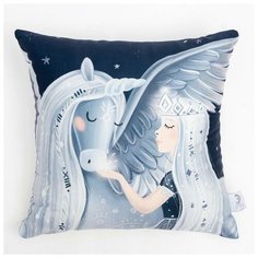 Подушка "Этель" Фэнтези 40х40 см, велюр, 100% п/э