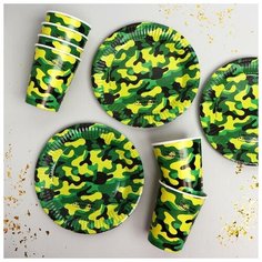 Набор бумажной посуды "Хаки" 7105118 Страна Карнавалия