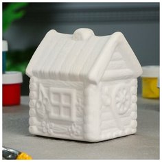 Керамика ручной работы Фигурка- раскраска "Избушка", под роспись, 10 см, микс