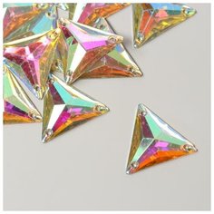 Арт Узор Декор для творчества пластик "Треугольники голография" набор 20 шт 2,2х2,2 см