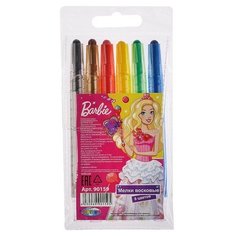 Centrum Мелки восковые 6 цветов «Барби», выкручивающиеся