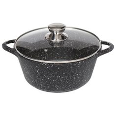 Кастрюля алюминий, антипригарное покрытие, 3 л, с крышкой, Горница, Гранит, к2432аг