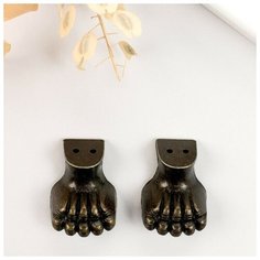 Арт Узор Уголок (ножка) для шкатулки "Лапа" набор 2 шт бронза 3х1,7 см