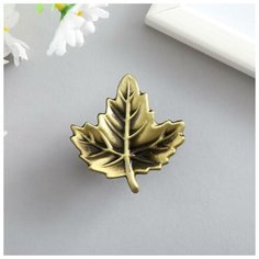 Арт Узор Ручка для шкатулки металл "Кленовый лист" 5,3х5,1х1,8 см