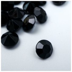 Арт Узор Декор для творчества акрил кристалл "Чёрная" цвет № 14 d=1 см набор 50 шт 1х1х0,5 см