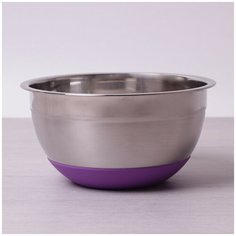 Миска 18 см из нержавеющей стали c силиконовым дном Kamille КМ-4346 (Ø18х9 см)