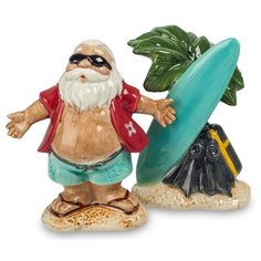 Набор соль- перец Дед Мороз на отдыхе Размер: 13*8*6 см Pavone