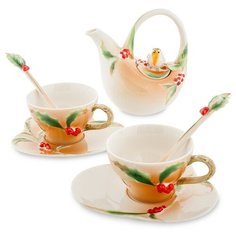 Чайный набор на 2 персоны Пташка на падубе Чайник (200 мл) + 2 чайные пары (100 мл) Pavone