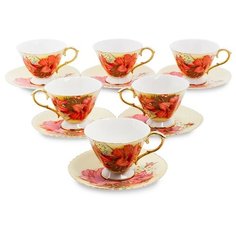 Чайный набор на 6 персон Фиор Дель Аморе На 6 персон 12 предметов, 200 мл Pavone