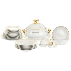 Столовый сервиз Menuet (Отводка золото, золотые держатели) На 6 персон 25 предметов Thun1794