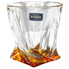 Стаканы для виски 340 мл 6 шт Квадро /Янтарное дно" Crystalite Bohemia / 122499