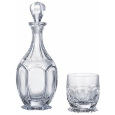 Набор для виски 7 предметов (графин 800 мл + 6 стаканов по 250 мл) Crystalite Bohemia "Сафари /Без декора" / 037007