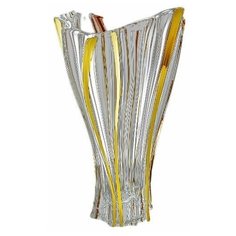 Ваза для цветов 32 см Aurum Crystal "Plantica /С золотом" / 125949