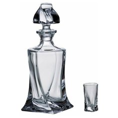 Набор для водки/ликёра 7 предметов (графин 500 мл + 6 стопок по 50 мл) Crystalite Bohemia "Квадро /Без декора" / 006768