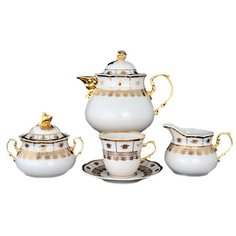 Чайный сервиз на 6 персон 15 предметов Thun "Менуэт /Золотой орнамент" / 069348 Thun1794