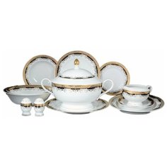 Столовый сервиз на 6 персон 28 предметов Thun "Кристина /Лилии на чёрном" / 056252 Thun1794