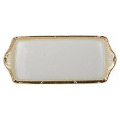 Поднос 39 х 16,5 х 2 см прямоугольный Thun "Констанция /Бежевая полоса с золотом" / 165259 Thun1794