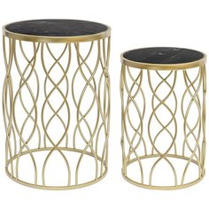 Набор столиков Glasar 54-157/156, золотистый ГЛАСАР