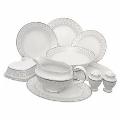 Столовый сервиз на 6 персон 25 предметов (без супника) Repast "Серо- белая сетка" / 230461