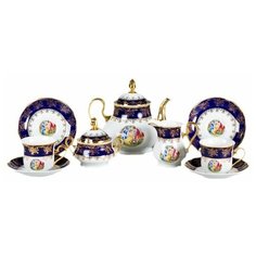 Чайный сервиз на 6 персон 15 предметов (200 мл) Leander "Мэри- Энн /Мадонна /Кобальт" / 084049