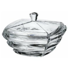 Ваза для конфет 20 см с крышкой Crystalite Bohemia "Сегмент /Без декора" / 088035