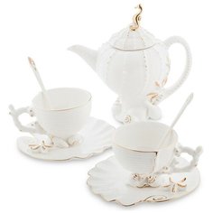 Чайный набор на 2 персоны Морская ракушка Чайник (400 мл) + 2 чайные пары (100 мл) Pavone