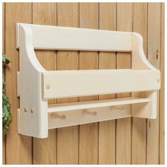 Полка вешалка "Унивесальная". 3 крючка. 50*30*12 см Сима ленд