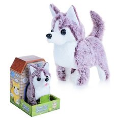 Интерактивная игрушка "Щеночек: Малыш хаски" 17см, коричнево- белый Mioshi