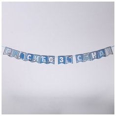 Страна Карнавалия Гирлянда на ленте "Спасибо за сына", голубая, 215 см