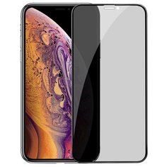 Противоударное защитное стекло для Apple iPhone XR / 11 GSMIN 3D 0.3mm Анти-шпион (Черная рамка)