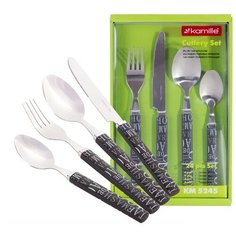 Набор столовых приборов 24 пр. Kamille KM-5245 с пластиковыми ручками