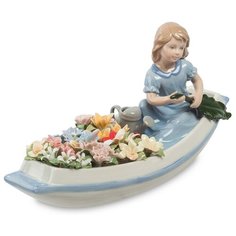 Композиция Девочка в цветочной лодке Длина: 25 см Pavone