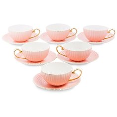 Чайный набор на 6 персон Тоскана розовый На 6 персон 12 предметов, 200 мл Pavone