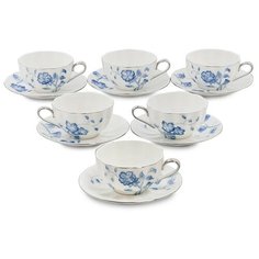 Чайный набор на 6 персон Голубая бабочка Высота: 6 см Pavone