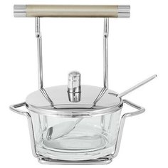 Вазочка для джема 13 х 9 см с ложкой на подставке Regent "Перле" / 263744