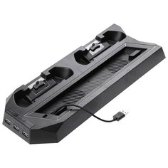 Стенд для вертикальной установки консоли PS4 Slim/Pro + охлаждение + зарядная станция для 2- х геймпадов Dex