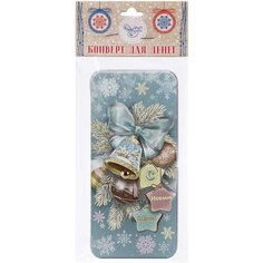 Коробка подарочная Феникс Present Новогодние игрушки, 16,6х7,6х1 см, голубой