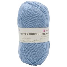 Пряжа Пехорка Австралийский меринос (95% мериносовая шерсть, 5% акрил) (195-Незабудка), 5 мотков