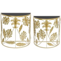 Набор столиков консольный Glasar 54-168/167, золотистый ГЛАСАР