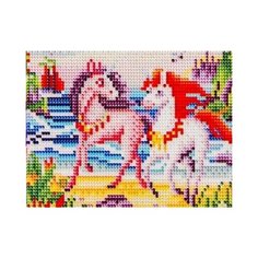 Алмазная мозаика, классическая "Единороги у моря", 17х22 см (с подрамником, с полным заполнением) Рыжий кот